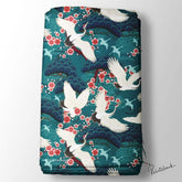 Floral Kingfisher Bird Printed Fabric Material Online
